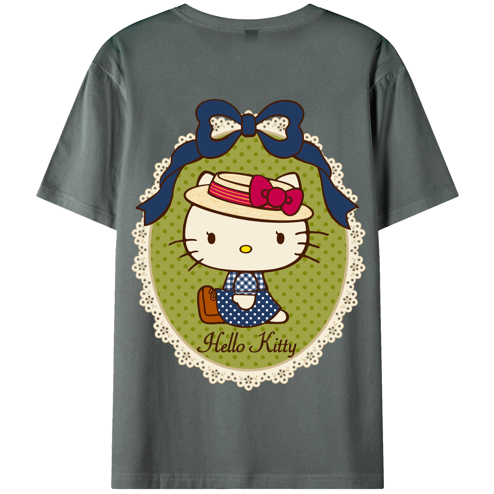 （画像用） Hello Kitty ハローキティ 綿100％半袖Tシャツ（背面プリント）